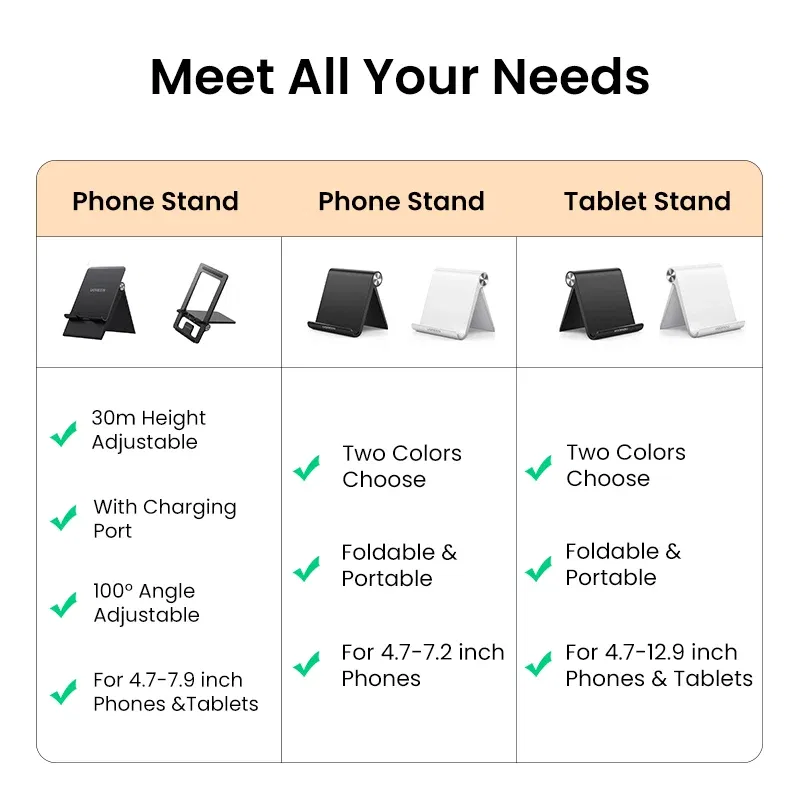 Color: black - UGREEN Phone Stand Holder Desk Cell Phone Dock Stand for iPhone 16 15 14 Pro Max Adjustable Foldable Mobile Phone Holder Stand