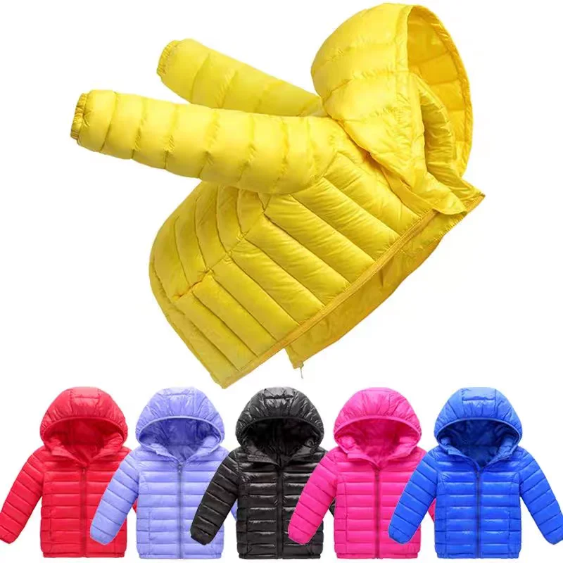 Color: Pink, Kid Size: 5 - Boys Girls Autumn Down Coats Kids Winter Windproof Jackets Children Solid Color Hooded Outerwear Teenager Fashion Warm Clothing