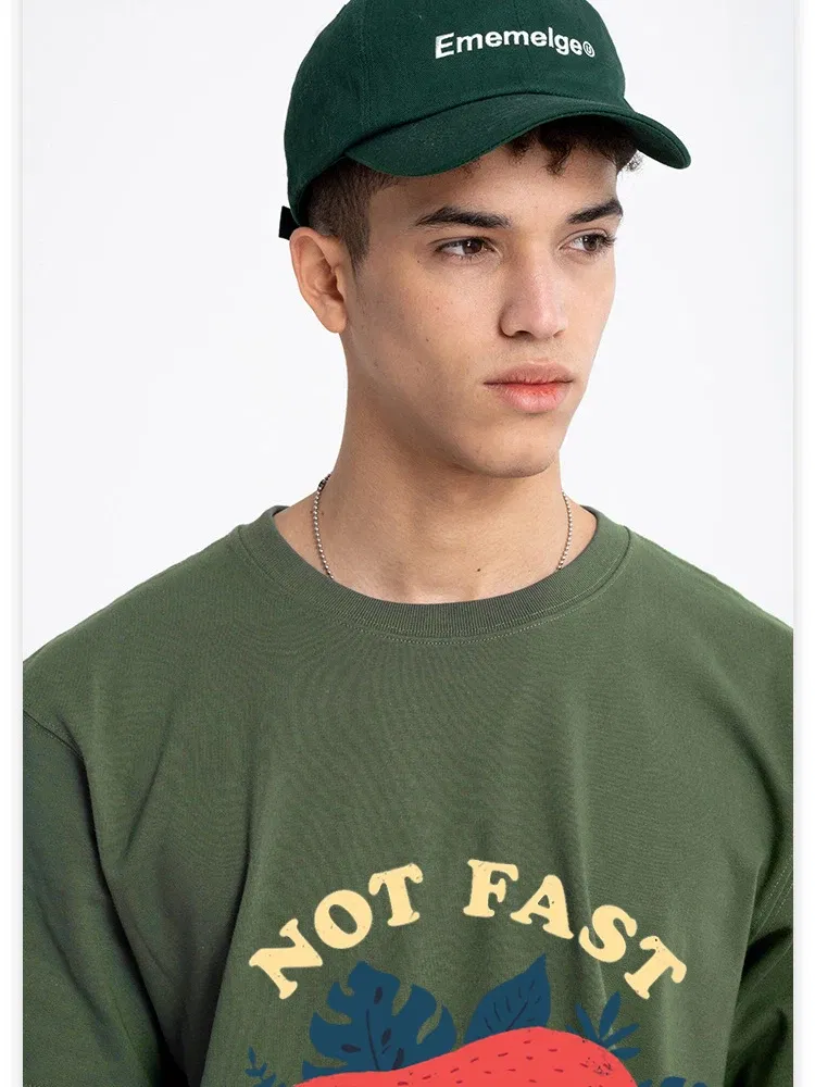 Color: Orange, Size: S - Not Fast Not Furious Sloth Cute Print Men Tee Shirts Breathable Cotton Tops Street Fashion T-shirt Women Casual Summer T Shirts