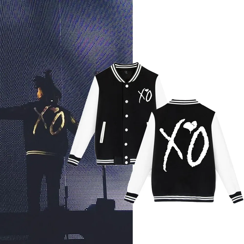 Color: black, Size: S - The Weeknd XO Jacket Hoodie The Weeknd The Host Music Sweatshirt Long Sleeve  Baseball Uniform Clothes Unisex
