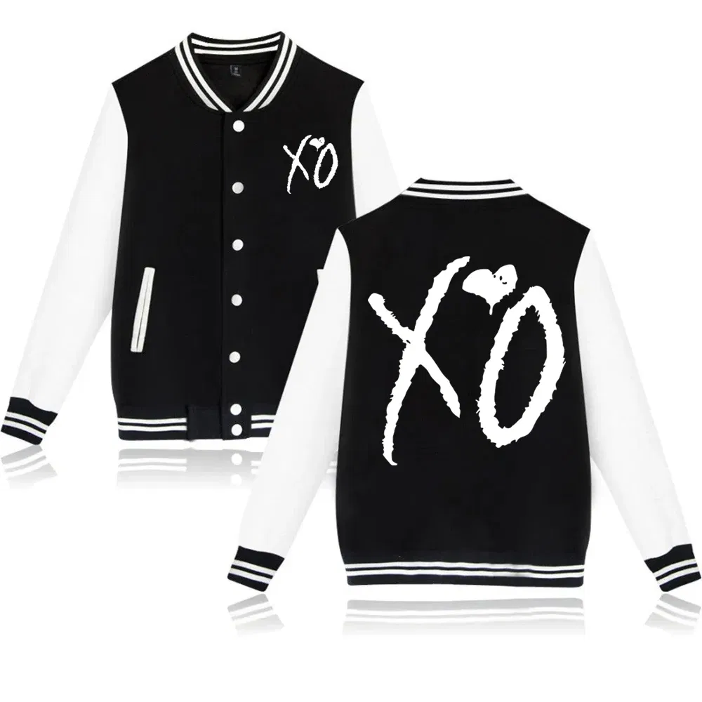 Color: black, Size: S - The Weeknd XO Jacket Hoodie The Weeknd The Host Music Sweatshirt Long Sleeve  Baseball Uniform Clothes Unisex
