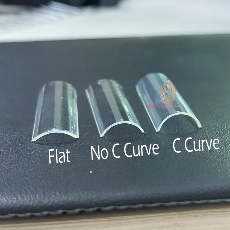 Color: GRAY - 500pcs Flat Square XXL Long Acrylic Nail Tips Flatter Straight Non C Curve Half Cover False Nails Tip Manicure Tool