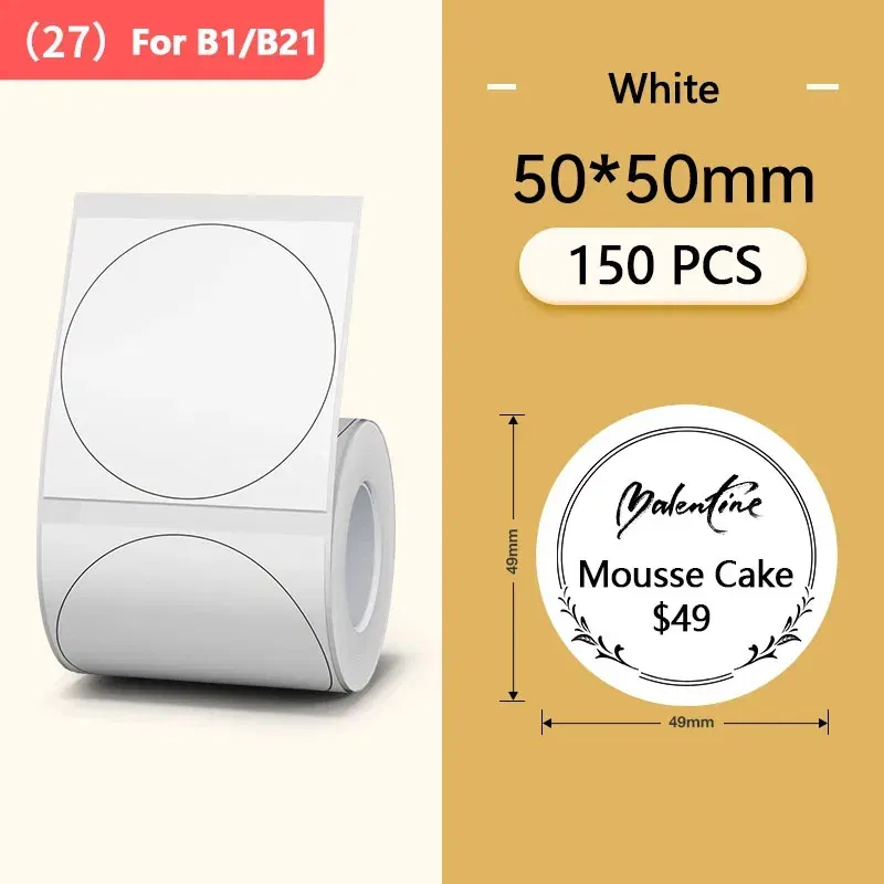 color: PURPLE - Niimbot Round Mini Printer Portable Thermal Label Stickers Self-Adhesive Waterproof for B1/B21/B3S Label Maker Sticker New