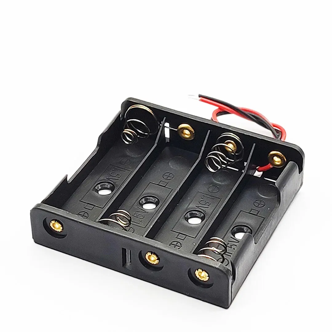 Color: WHITE - AA Battery Holder AA 14500 Size Power Battery Storage Case AA Battery Box 14500 Box Leads With 1 2 3 4 Slots drop shipping