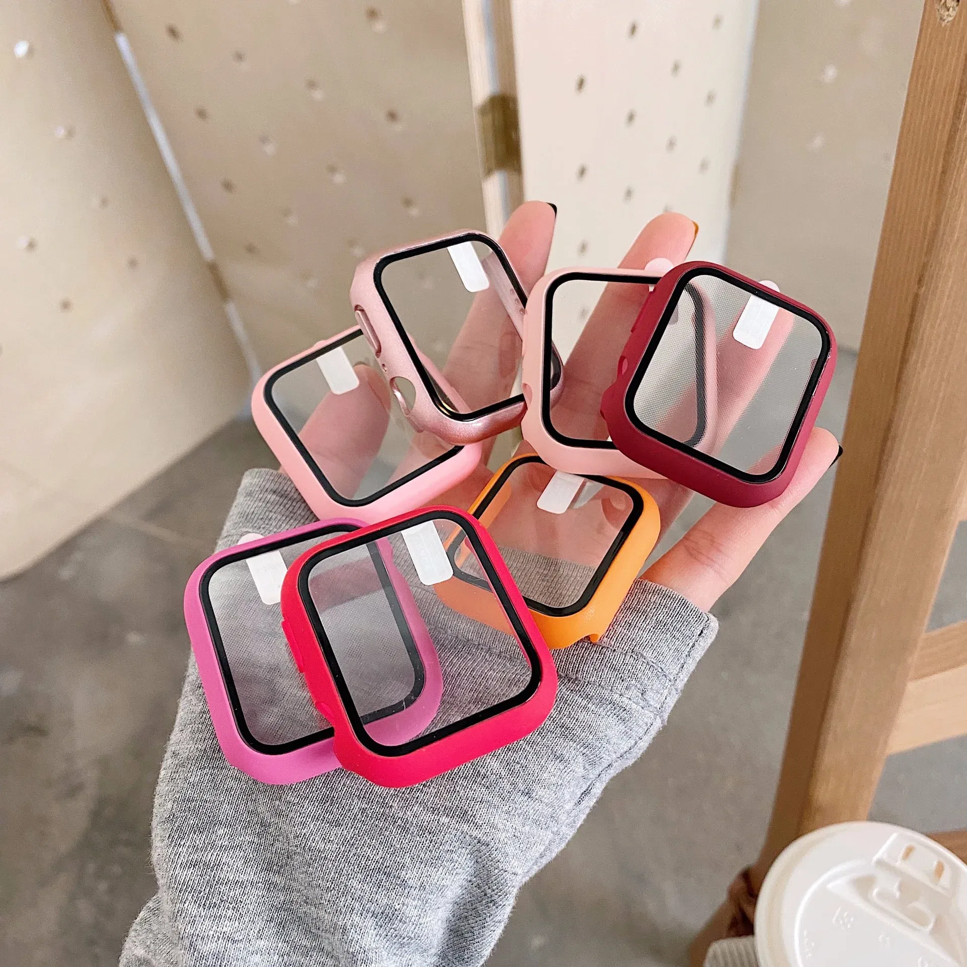 Dial Diameter: 9 inches, Color: Translucent - Tempered Glass+cover For Apple Watch 9 8 41mm 45mm 42mm 38mm PC Bumper Screen Protector Case IWatch Series 7 6 5 4 Se 44mm 40mm