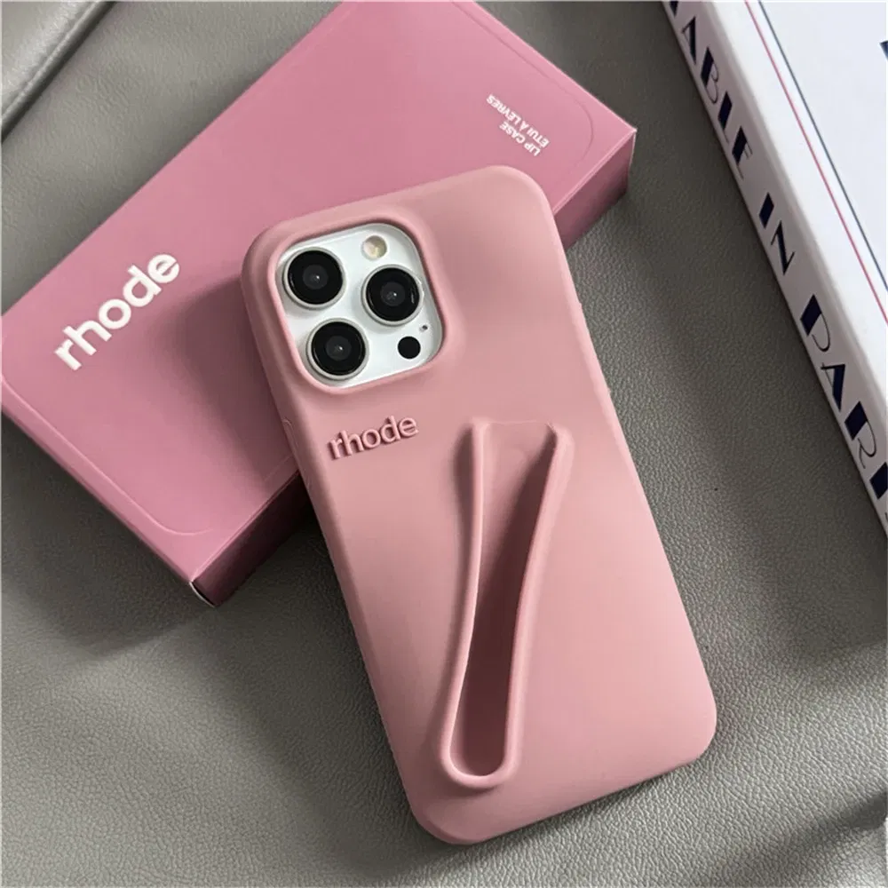 Color: NAVY, Compatible-Phone Models: For iPhone 13 - New Rhode Lipstick Soft Silicone Phone Case for iPhone 16 15 14 13 12 11 Pro Max Plus Portable Lip Gloss Holder Cover with Box