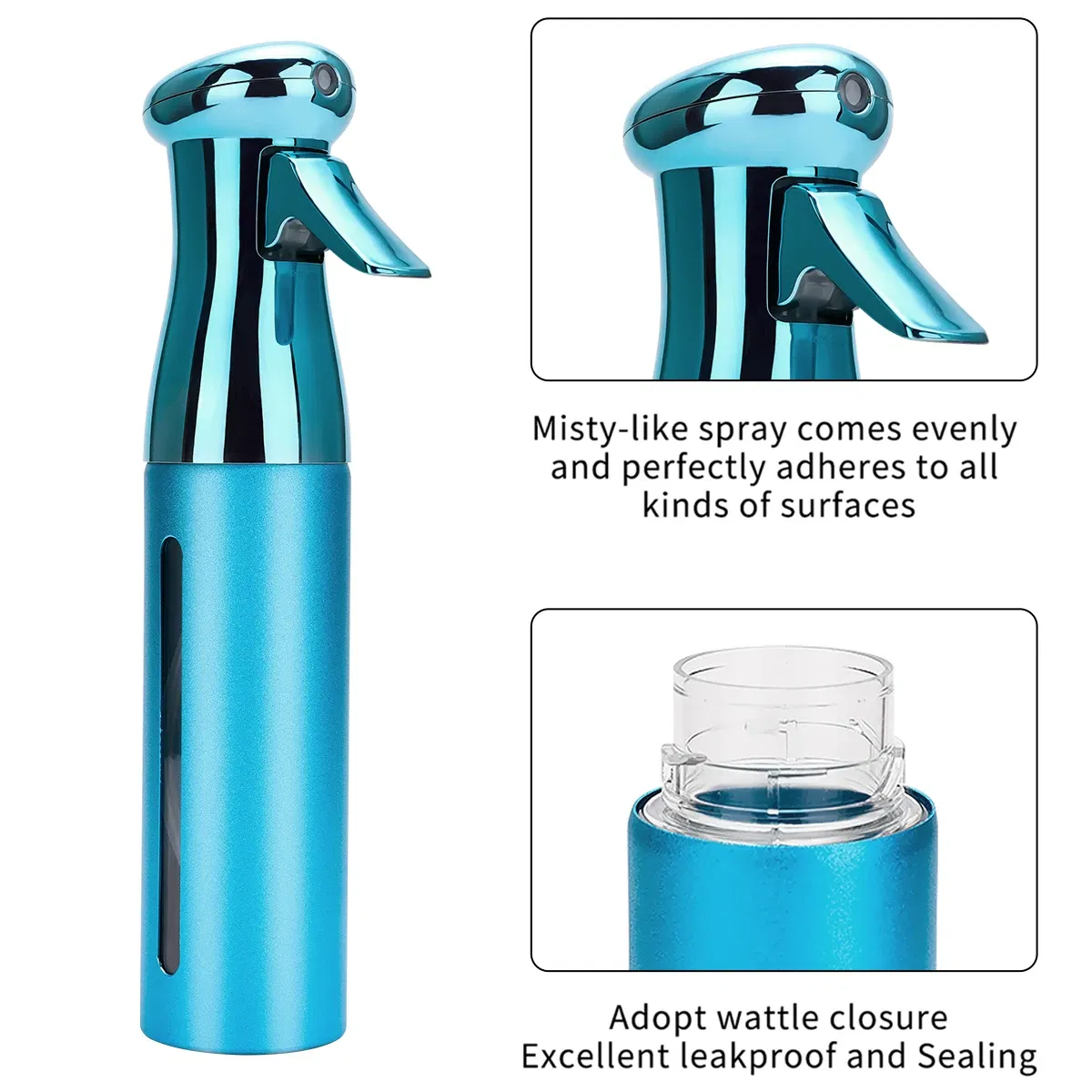 Color: Blue - 300ML Hairdressing Barber Spray Bottle High Pressure Pro Water Fine Mist Sprayer Haircut Barbershop Tools