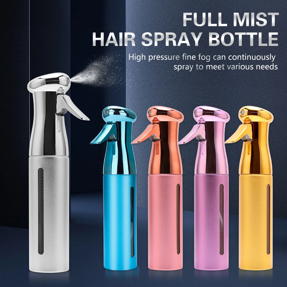 Color: Blue - 300ML Hairdressing Barber Spray Bottle High Pressure Pro Water Fine Mist Sprayer Haircut Barbershop Tools