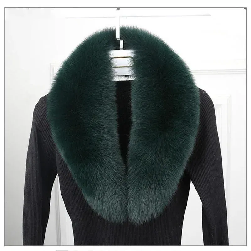 Color: PURPLE, Size: XL - 100% Natural Real Fox Fur Collar For Women Men Coat Jacket Fur Scarf Winter Extra Large Size Neck Warmer Fur Scarf Shawls Wraps