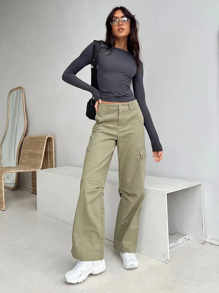 Color: GRAY, Size: L - Women Casual Long Sleeve T-Shirts Spring Autumn Solid Slim Fit Pullovers Tees Shirts Female Streetwear Base Tees Tops