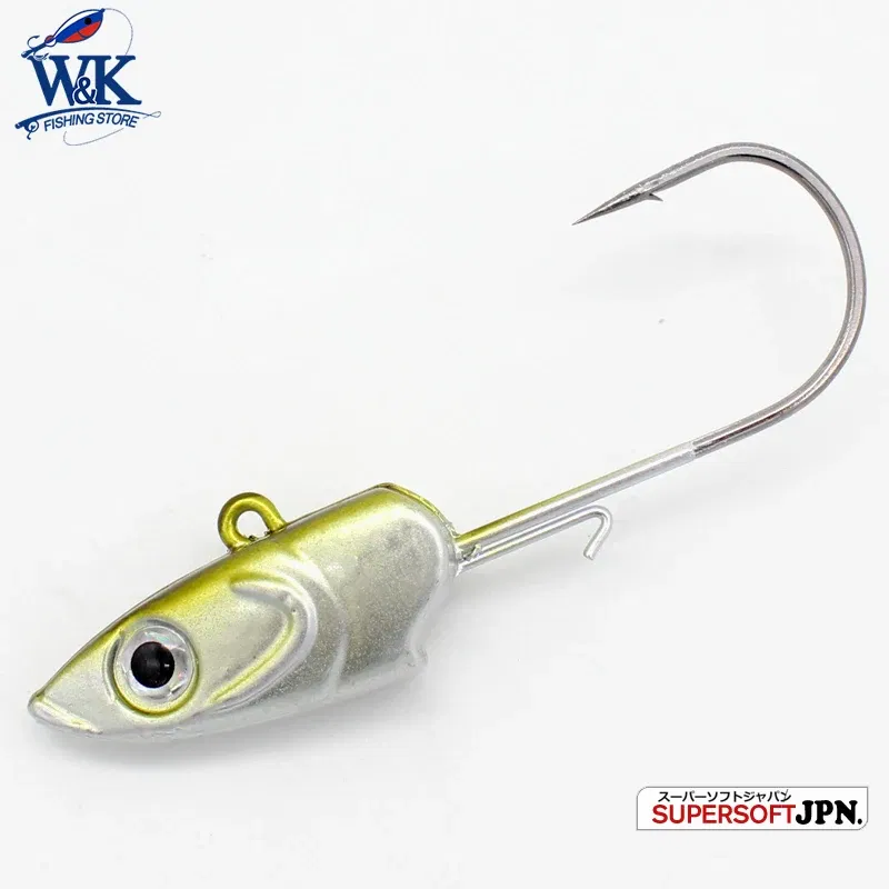 Color: Light Grey - WK Strong 8/0 90g and 6/0 60g Jig Hooks Big Jig Head for Soft Lure Weighted Fishing Hooks Colorful JIGS