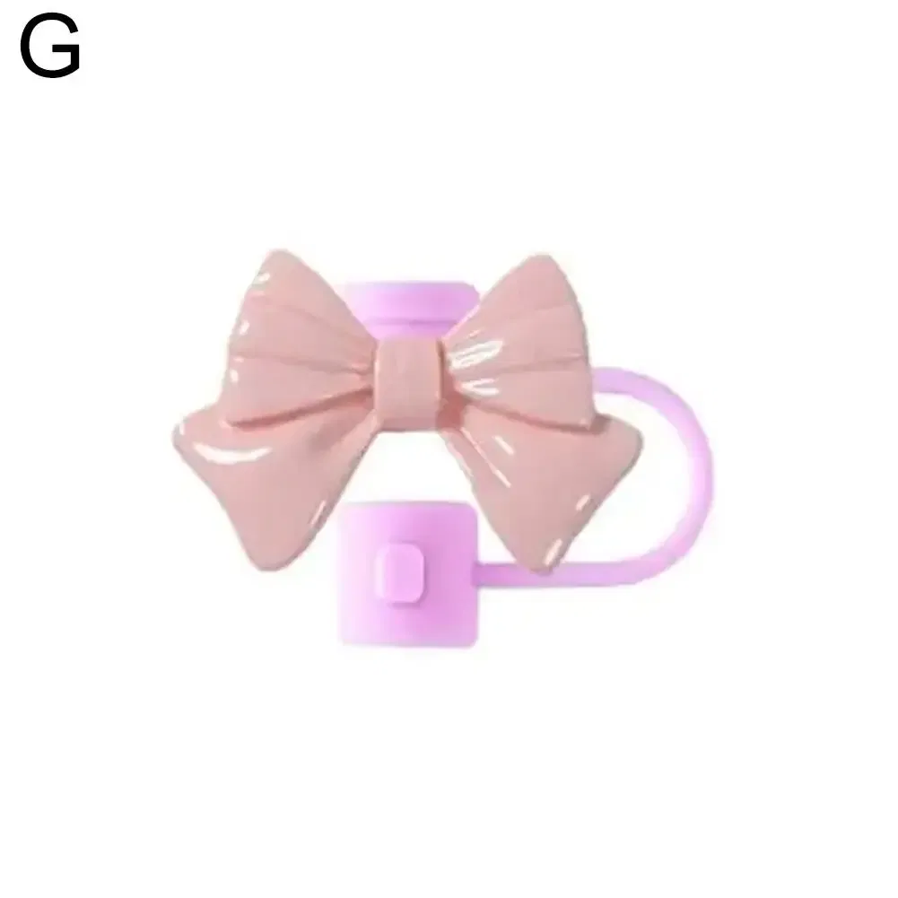 Color: Pinkish Grey, Ships From: CN - Bow Straw Cap Covers Toppers Silicone Accessories For Stanley Cups 30&40 Oz Tumbler And With 1pc Protective Boot ?»?