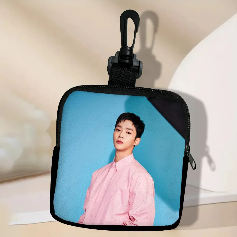 Color: Orange - SF9 Rowoon Zipper Coin Purse Women's Simple Handbag Card Package Coin Bag  Purse Key Earphone Pouch 3.3