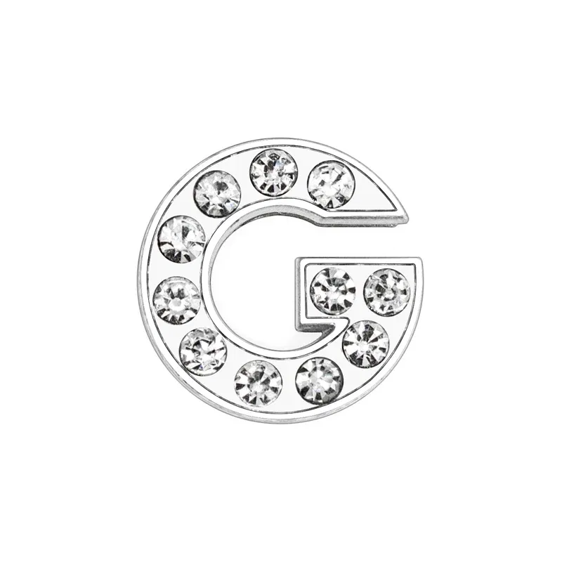 Color: Yellow - Rhinestone Slide Charms Letters For Jewelry Making Women Bracelet 8mm Alphabet A-Z Pet Collar Necklace DIY Accessories Gift