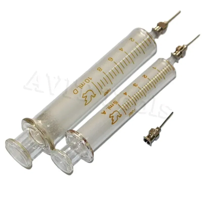 Color: grey - Glass Syringe 1ml 2ml 5ml 10ml 20ml 30ml Syringe Metal Needle Welding Oil Container Glass Push Rod Mobile Phone Repair Tools