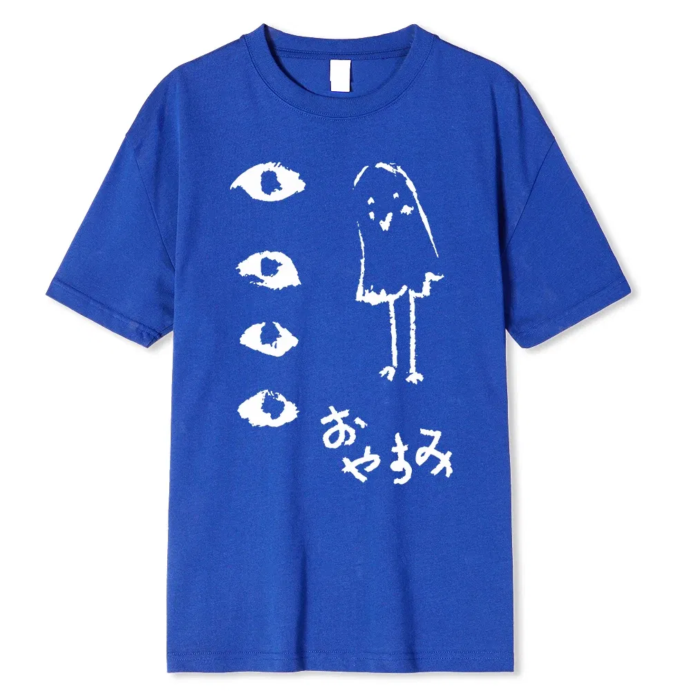 Color: Fuchsia, Size: M - Oyasumi PunPun Modal Print T-Shirts Funny Anime Streetwear Camisetas Men Women Short-sleev Fashion Harajuku Cartoon Tee Shirt