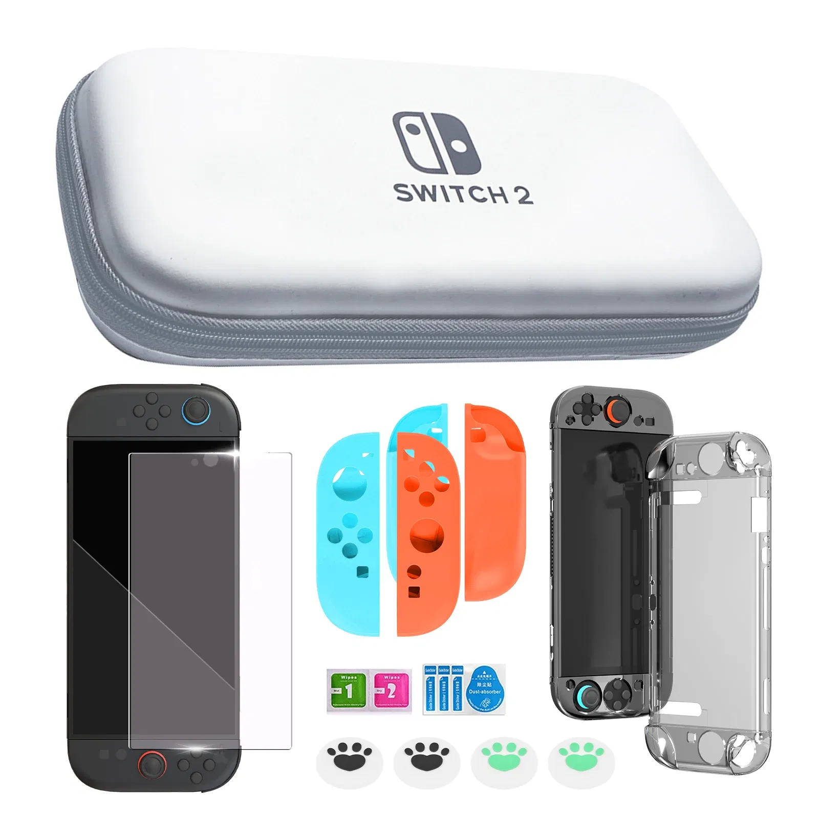 Color: WHITE - 2025 New Nintendo Switch 2 Travel Carrying Bag Protective Cover Hard Shell Pack Game Travel Storage Bag Joy-Con Protective Cover