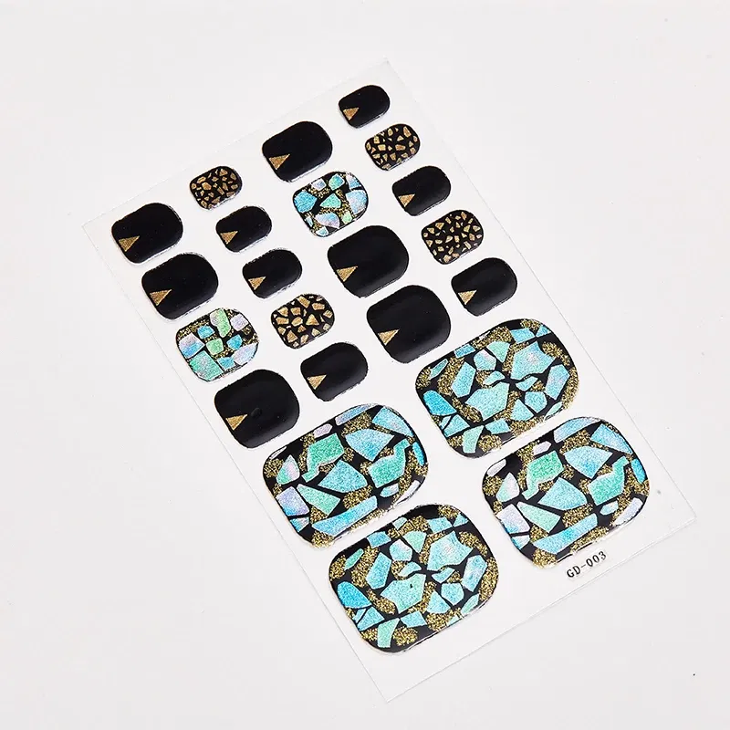 Color: black - 22 Tips/Sheet Women Salon Nail Wraps DIY Self Adhesive Nail Sticker Decals Plain Stickers Nails Sticker Designer Designed
