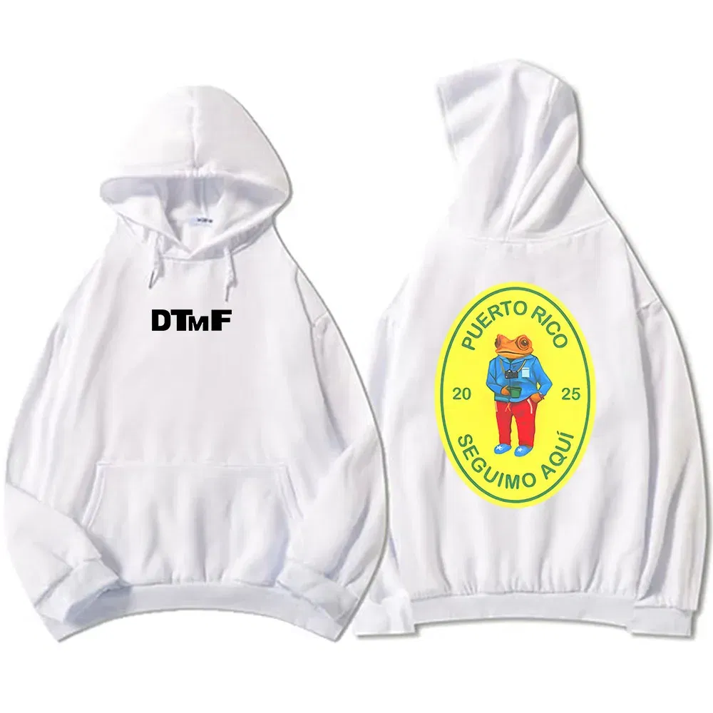 Color: Turquoise, Size: XXXL - DTMF Deb?­ Tirar Más Fotos 2025 New Album Hoodies Bad Bunny Singer Printing Sweatshirts Men Women Clothing Sudaderas Hombre Male