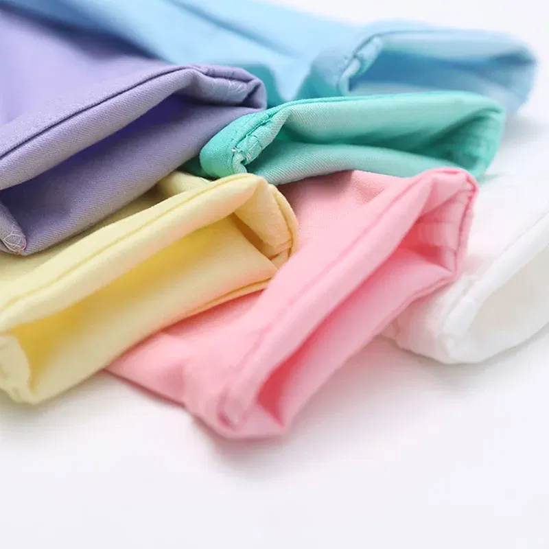 Color: Sky blue, Kid Size: 10 - Girls Pants Children Kids Pencil Pants Spring Summer Fashion Candy Colors