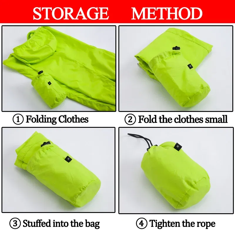 Color: Green, Size: XXXL - X-TIGER 4 Colors MTB Cycling Jersey MultiFunction Jacket Waterproof Windproof TPU Raincoat Bicycle Sun protection clothing