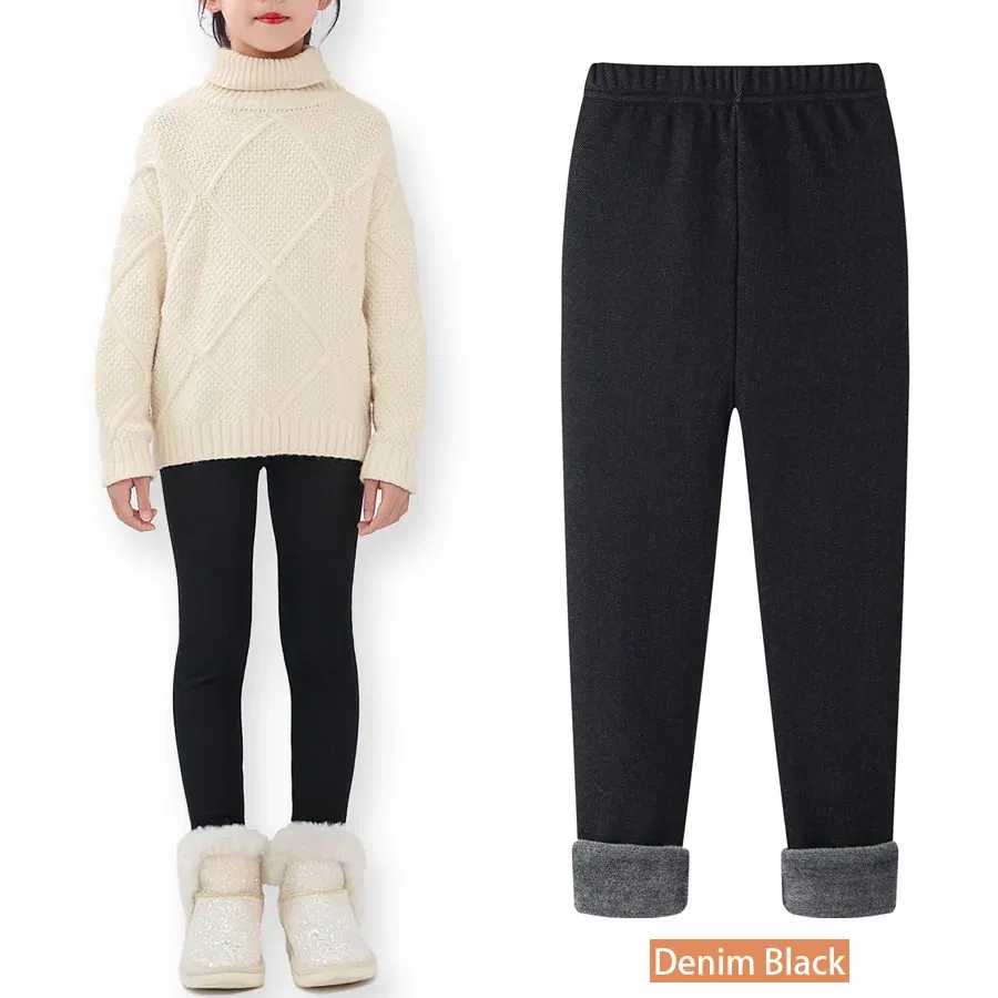 Color: black, Size: 104, Ships From: CHINA - SheeCute Girls Winter Warm Pants Kids Fleece Lined Leggings for 3-11 Years SCW7101