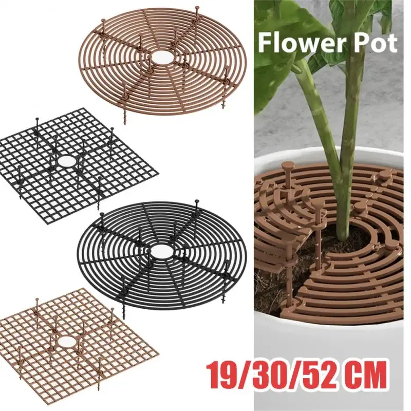 Color: Orange, Ships From: CHINA - Plant Pot Soil Guard With Nails Plant Pot Grid Flower Pot Cover Baby Safety Mouse Plant Protector Repel Cats Garden Household