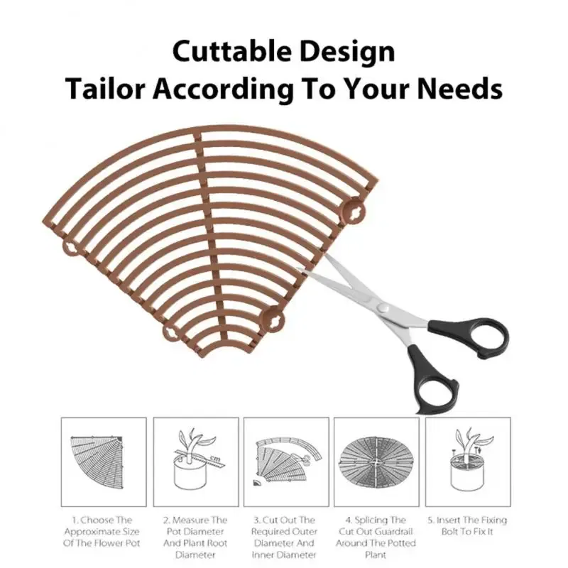 Color: Orange, Ships From: CHINA - Plant Pot Soil Guard With Nails Plant Pot Grid Flower Pot Cover Baby Safety Mouse Plant Protector Repel Cats Garden Household