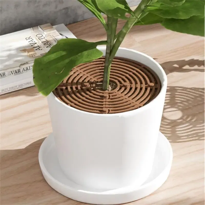 Color: Orange, Ships From: CHINA - Plant Pot Soil Guard With Nails Plant Pot Grid Flower Pot Cover Baby Safety Mouse Plant Protector Repel Cats Garden Household