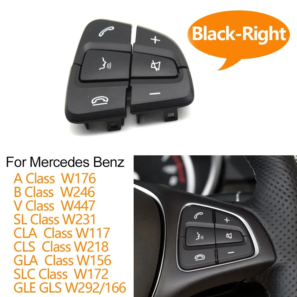 Color: Orange - Car Steering Wheel Menu Control Switch Buttons For Mercedes Benz A B GLA GLS GLE V Class W176 W246 W156 W166 W292 W117 W218 W231