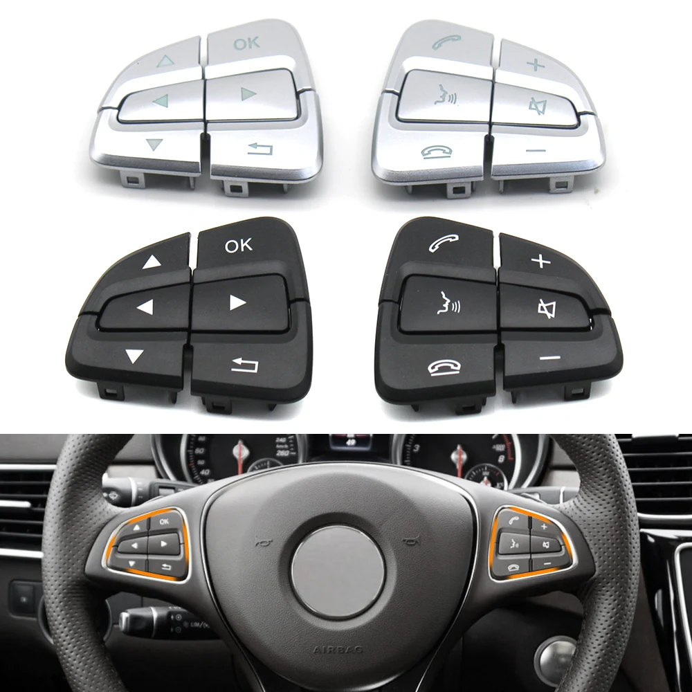 Color: Orange - Car Steering Wheel Menu Control Switch Buttons For Mercedes Benz A B GLA GLS GLE V Class W176 W246 W156 W166 W292 W117 W218 W231