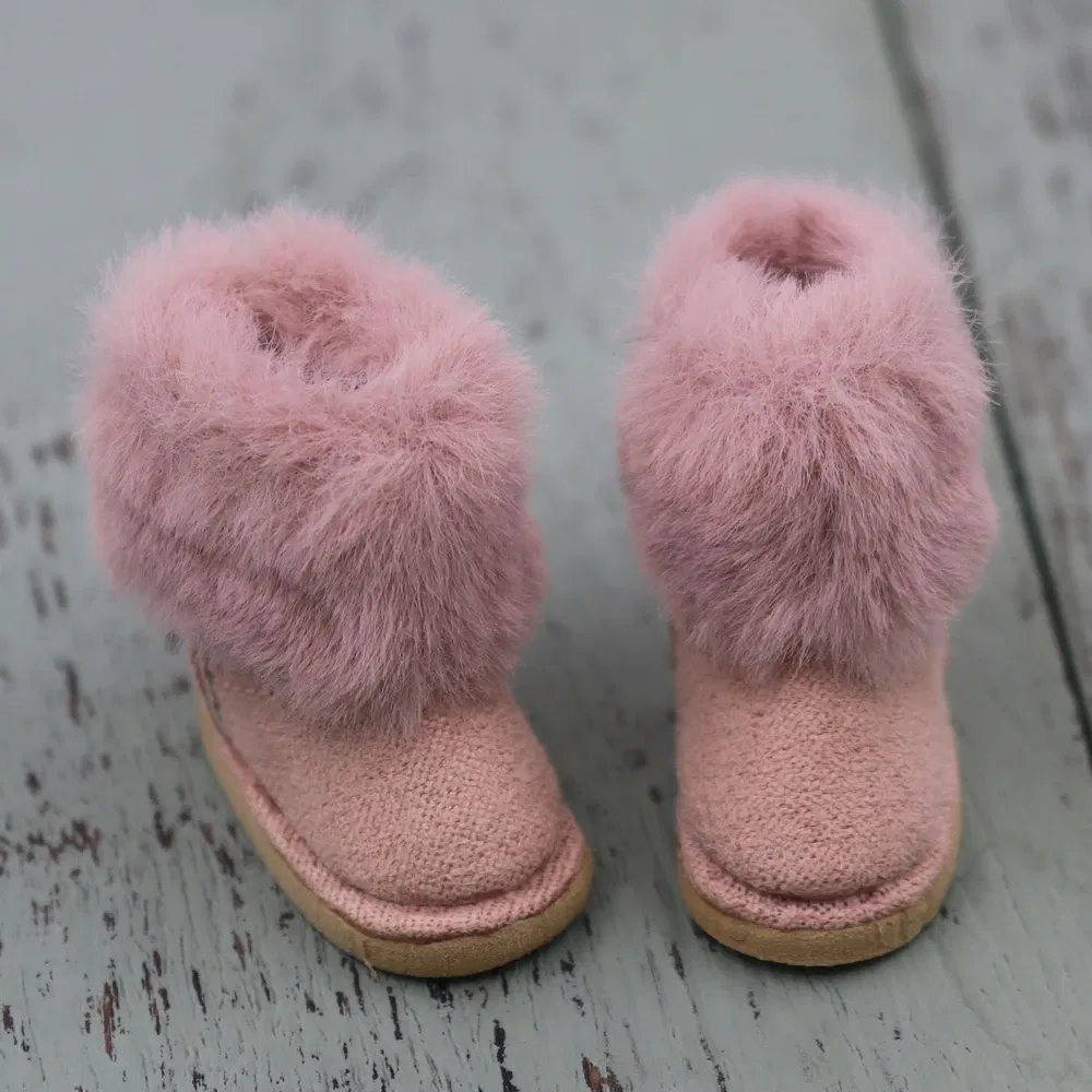 Color: WHITE - Shoes For Blyth Doll Warm Snow Boot With Fur Suitable For Rubber and Joint body