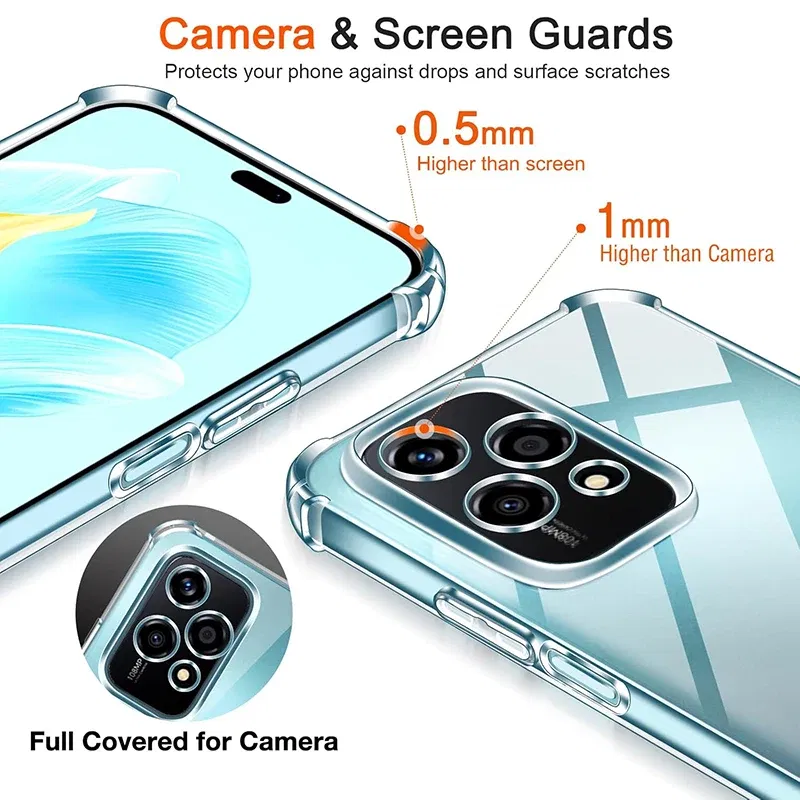 Material: aluminum - Shockproof Silicone Soft Case For Huawei Honor 200 90 70 50 Lite Pro Ultra Thin Cover For Honor200 Lite Clear Slim Fundas
