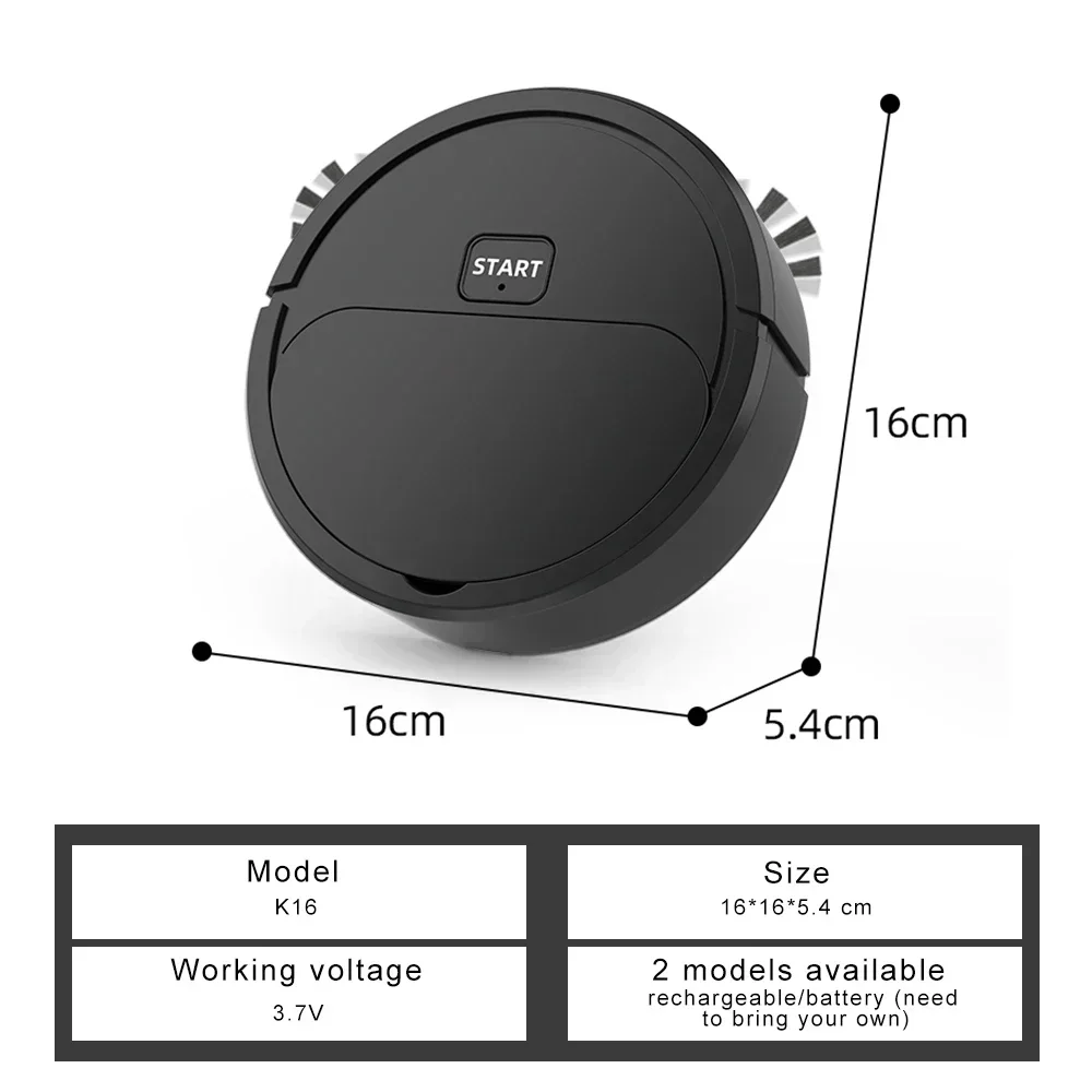 Color: black - Fully Automatic Sweeping Robot Sweep Vacuum Cleaner Mopping The Floor Mini Cleaner Home Use Lazybones Intelligent 3 In1 Sweeper