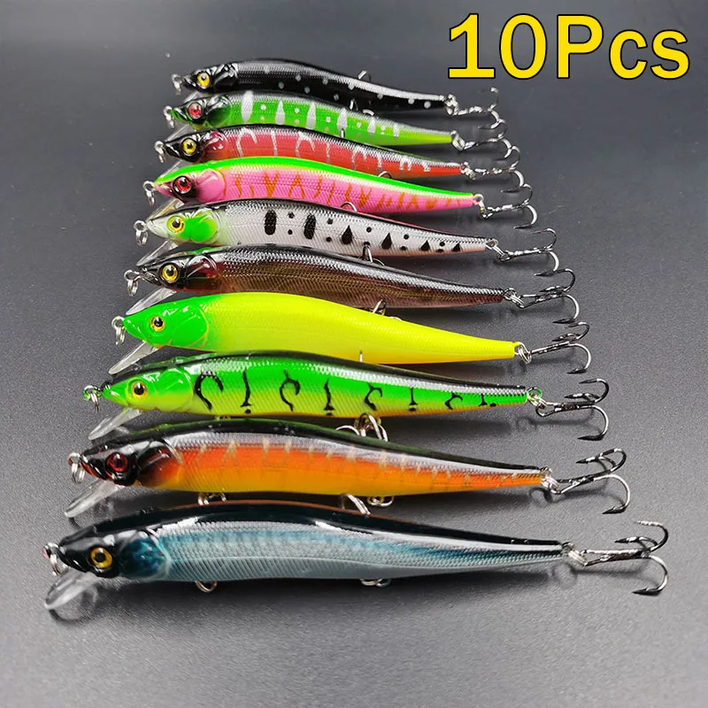 Color: Red - Fishing Lure 11.5cm/14g Artificial Bionic Swing Hard Bait Tackle 3D Eyes Hook Wobbler Carp Fishing Pesca for Bass Pike 5/10Pcs