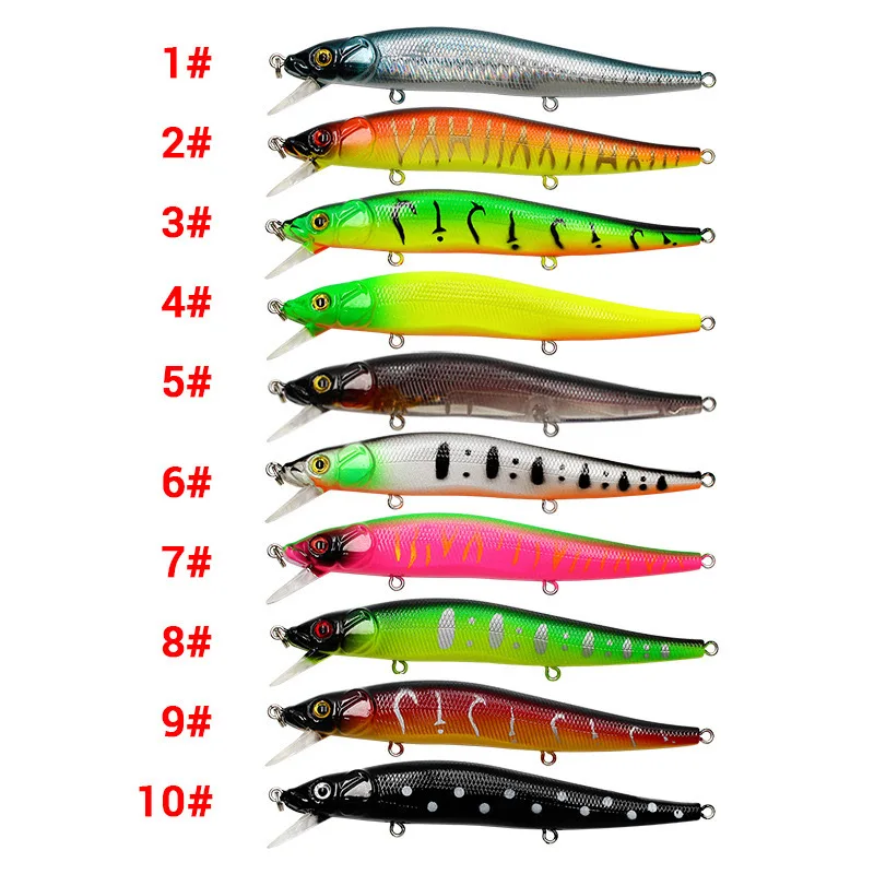 Color: Red - Fishing Lure 11.5cm/14g Artificial Bionic Swing Hard Bait Tackle 3D Eyes Hook Wobbler Carp Fishing Pesca for Bass Pike 5/10Pcs