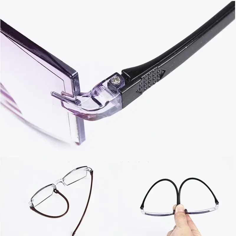 Eye Prescription: 0, Frame Color: green - New Blue Light Blocking Scratch Resistant Bifocal Reading Glasses for Both Men Women Universal Frameless Design Power 0 To +4.0