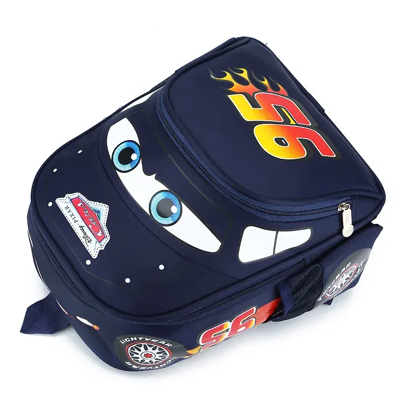 Color: WHITE - Disney car children's bag kindergarten boy safety backpack primary school students 3-6 years old