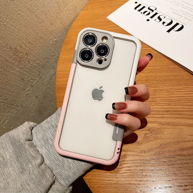 Color: Blue, Ships From: CHINA, Material: Microfiber - Better Heat Dissipation Dual Color Bumper Border Soft Phone Case For iPhone 17 16 15 14 13 12 11 Pro Max 7 8 Plus XS XR