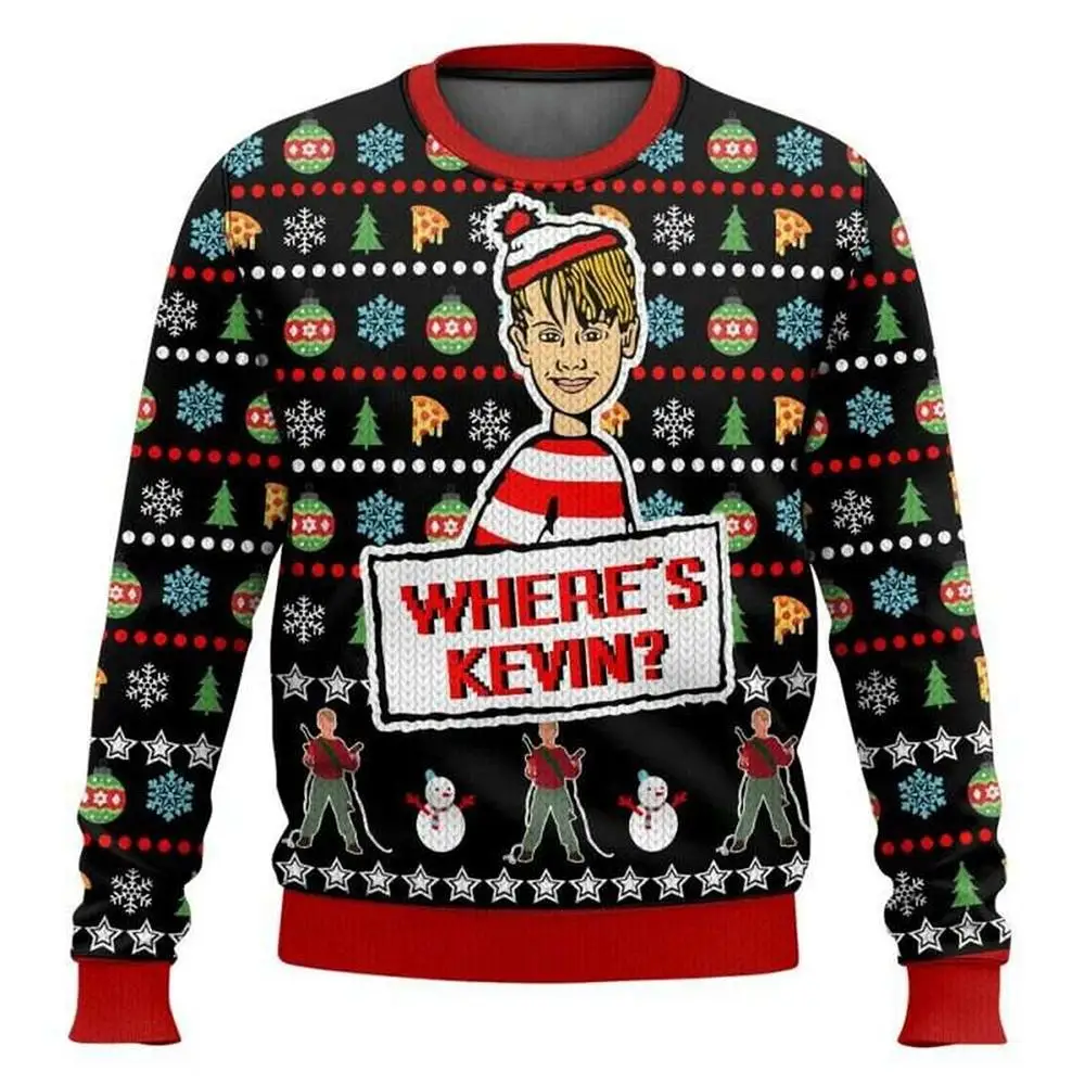 Color: Brown, Size: XXS - New Style Sweatshirt For Spending Christmas Alone At Home Ugly Christmas Pullover 2026 Fashionable Casual Couple Sweatshirts