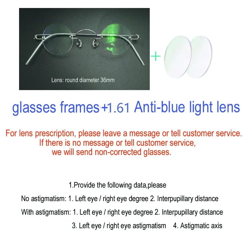 Frame Color: GRAY, Ships From: CHINA - Handmade glasses custom retro frameless small round men and women myopia prescription reading glasses screwless eyewear