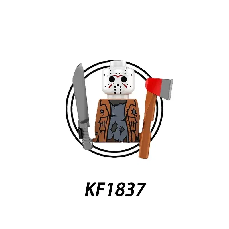 Color: VIOLET/?«?—?…° - 2025 Building Blocks KF6173 KF6175 KF6176 Halloween Horror Jason Sally Leather Face Jack Character Figures Bricks Children Toys