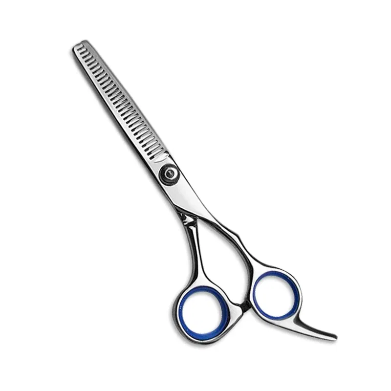 Color: Red - Brainbow 6 inch Cutting Thinning  Styling Tool Hair Scissors Stainless Steel Salon Hairdressing Shears Regular Flat Teeth Blades