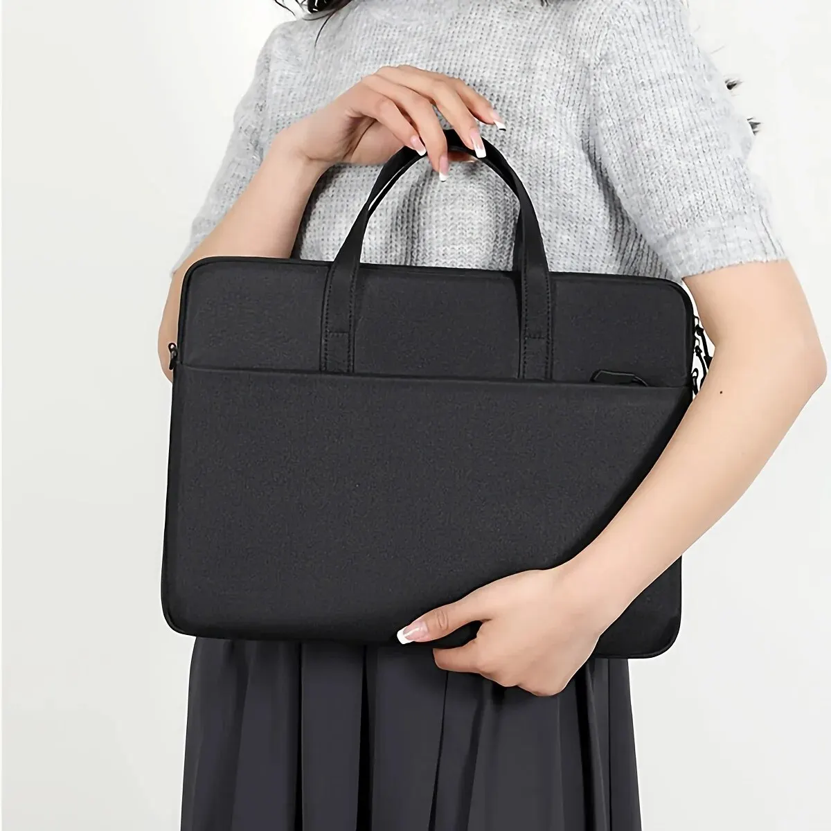 Color: Pink - 1pc Unisex Simple Portable Laptop Bag, Handbag, Shoulder Bag, Suitable For Ladies, Office Workers, Business Trip, School