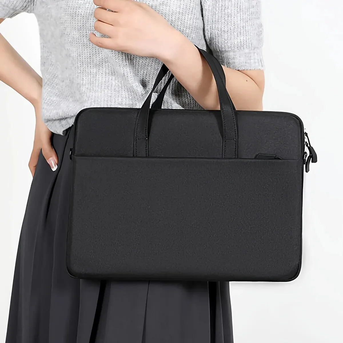 Color: Pink - 1pc Unisex Simple Portable Laptop Bag, Handbag, Shoulder Bag, Suitable For Ladies, Office Workers, Business Trip, School