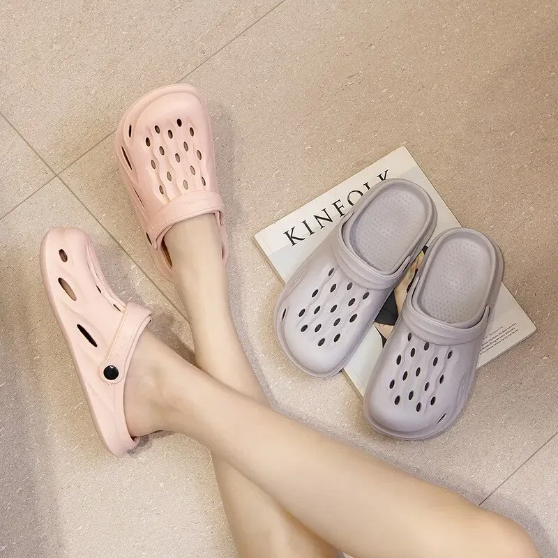 Shoe Size: 37, Color: WHITE - Clogs Women Sandals Summer Casual EVA Lightweight Outdoor Women's Shoes Anti Slip Thick Sole Beach Slides Couple Garden Shoes