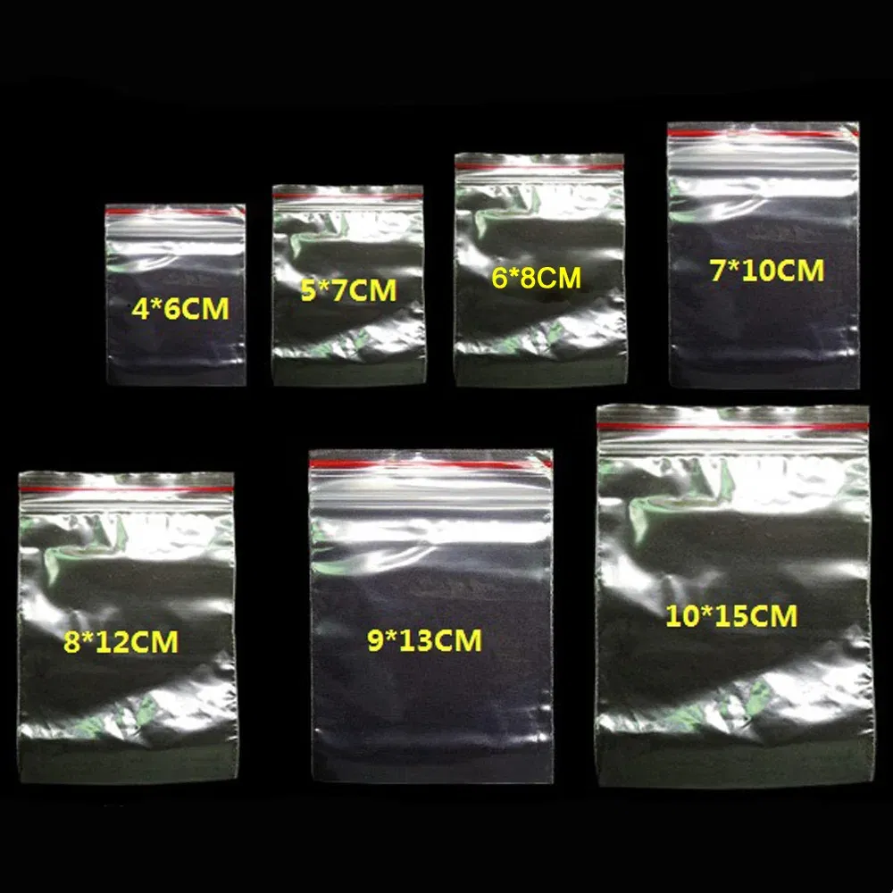 Color: Dark Khaki, Number of Pcs: 100Pcs, Specification: 6*8cm - 100pcs/pack Small Zip Lock Plastic Bags Reclosable Transparent Bag Shoe Bag Vacuum Storage Bag Food Storage Bag Poly Clear Bags