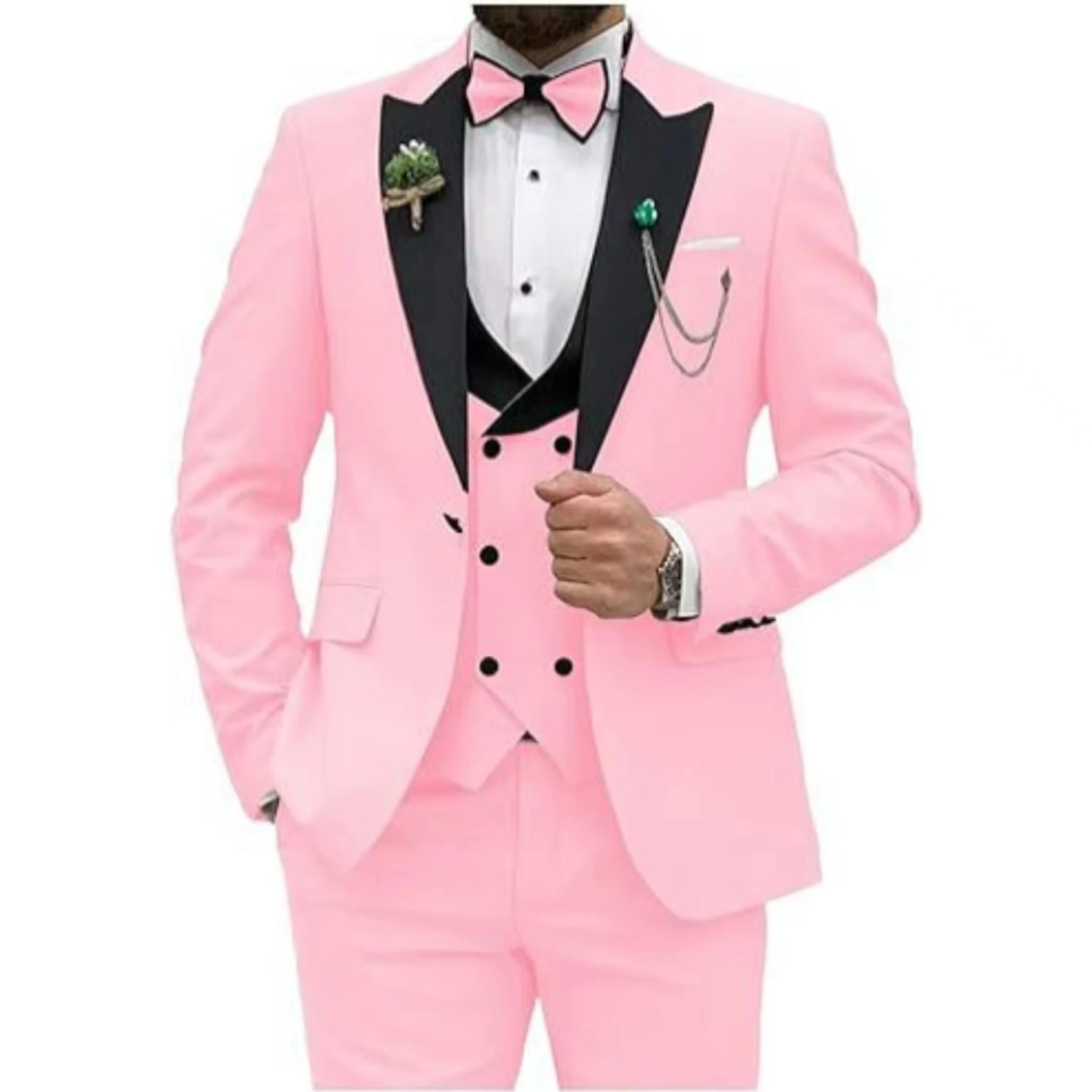 Color: Red, Size: 5XL - Men Suit Colorful Luxury Blazer Vest And Pant Sets 3 Piece Birthday Dress Business  Prom Evening Party Costumes High Quality