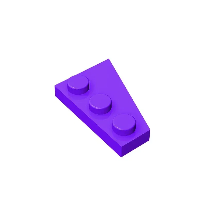 Color: Bright Green - Gobricks GDS-546 Wedge, Plate 3 x 2 Left  compatible with lego 43723 pieces of children's DIY Assemble Building Blocks