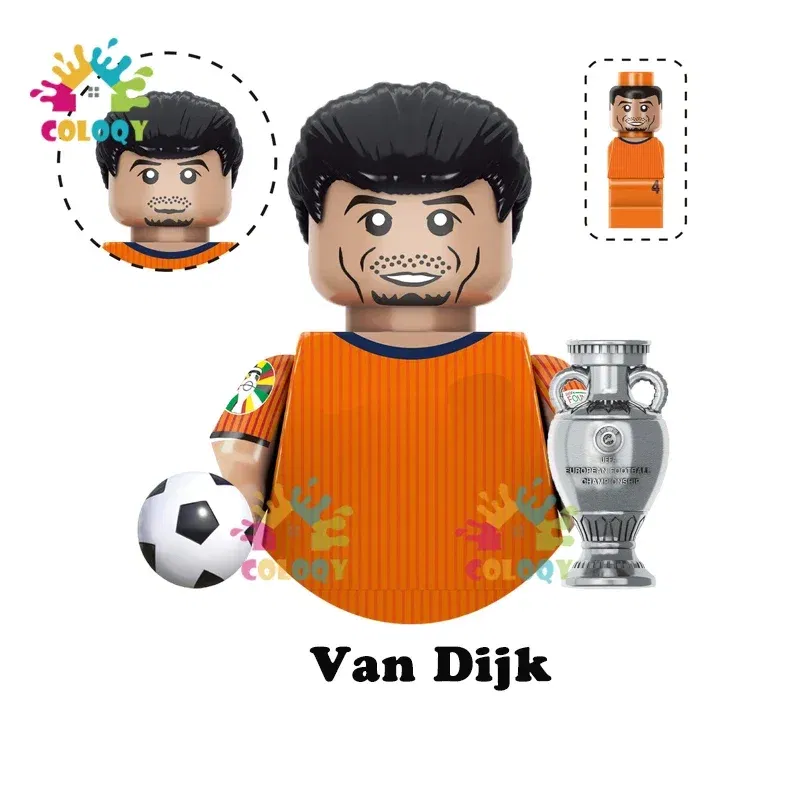 Color: GRAY, Ships From: CHINA - Kids Toys World Famous Football Stars Building Blocks Sport Player Mini Action Figures Golden Cup Toys For Boys Christmas Gifts
